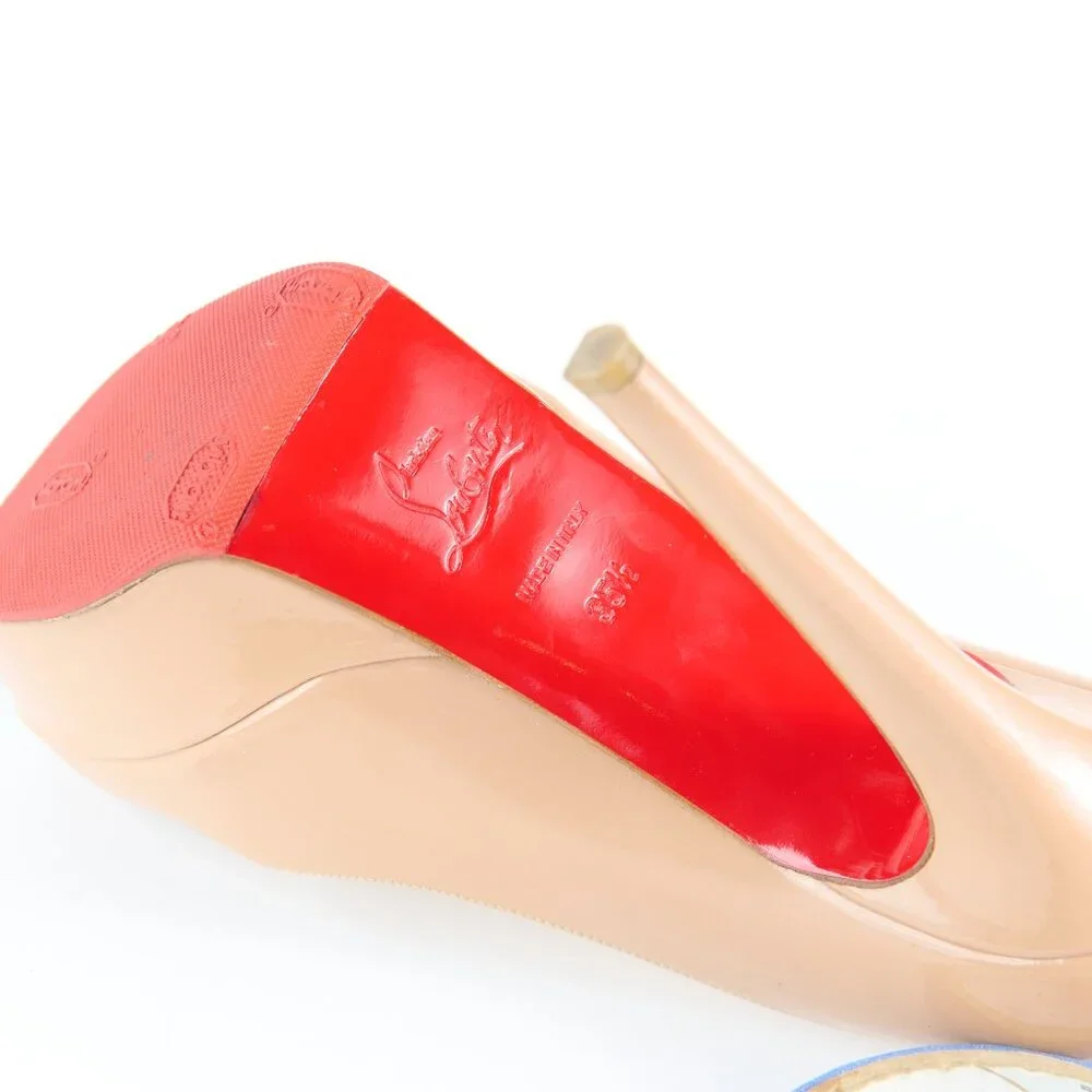 Christian Louboutin Benech Report Calf Empire/Patent - Tan  Pre-Loved -Size 35.5 - Picture 5 of 6